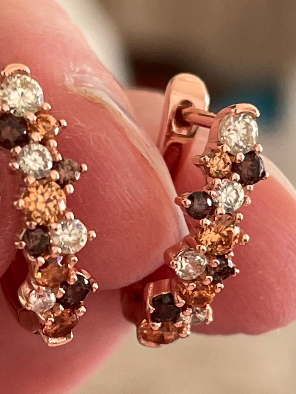 AMORE Rose Gold Huggie Earrings